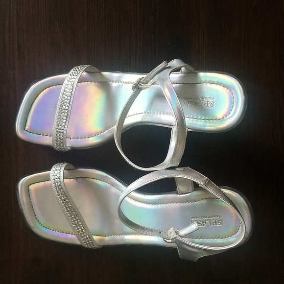 Size 9 Silver Sexy rhinestone bedazzled heels - Picture 1 of 6